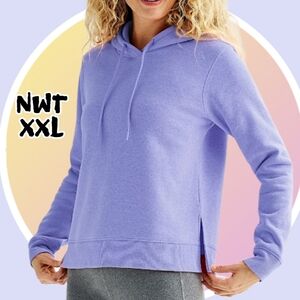 NWT XXL Ultrasoft Fleece Hoodie, Adj Drawstrig Hood, Side Slits Easier Movement
